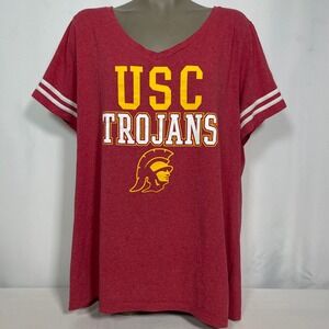 USC Trojans NCAA Football Iggy Cardinal Tri-Blend Red Gold T-Shirt Women's 2XL